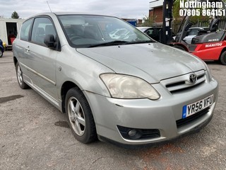 Location: Nottingham - 2006 TOYOTA COROLLA CLR C'N VVT-I 3 Door Hatchback REG: YR56VFU, Keys: No, MOT Expiry date: 09/10/2025, 1398 Petrol, 5 Speed Manual Petrol, Former Keepers: 2