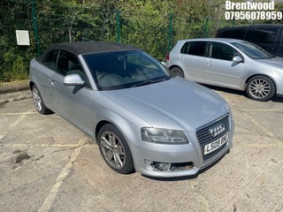 Location: Brentwood - 2009 AUDI A3 SPORT TDI Convertible REG: LS09BMZ, Keys: No, MOT Expiry date: 27/09/2025, 1968 Diesel, 6 Speed Manual Diesel, Former Keepers: 7