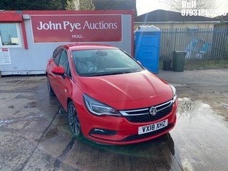 Location: Hull - 2018 VAUXHALL ASTRA SRI NAV CDTI S/S 5 Door Hatchback REG: VX18XHZ, Keys: No, MOT Expiry date: 05/03/2026, 1598 Diesel, 6 Speed Manual Diesel, Former Keepers: 4