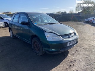 Location: Leeds - 2001 HONDA CIVIC S 5 Door Hatchback REG: WP51CMV, Keys: No, MOT Expiry date: 27-08-2025, 1396 Petrol, 5 Speed Manual Petrol, Former Keepers: 4