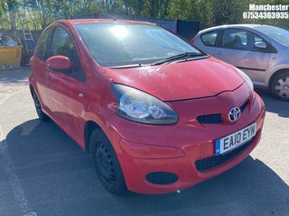 Location: Manchester - 2010 TOYOTA AYGO PLUS VVT-I 5 Door Hatchback REG: ea10eym, 998cc Petrol, 5 Speed Manual Petrol, Former Keepers: 8, Keys: No, MOT Expiry date: 22/12/2026