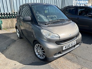 Location: Belvedere - 2010 SMART FORTWO PASSION MHD AUTO Convertible REG: KU10XLA, Keys: No, MOT Expiry date: 19/01/2024, 999 Petrol, 5 Speed Auto Petrol, Former Keepers: 6
