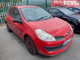Location: Belvedere - 2007 RENAULT CLIO EXPRESSION AUTO 3 Door Hatchback REG: WK57YOG, Keys: No, MOT Expiry date: 02/12/2026, 1598 Petrol, 4 Speed Auto Petrol, Former Keepers: 8
