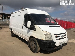 Location: Edinburgh - 2008 FORD TRANSIT 100 T350L RWD Panel Van REG: NH57ZSJ, Keys: No, MOT Expiry date: 17/08/2026, 2402 Diesel, 5 Speed Manual Diesel, Former Keepers: 13