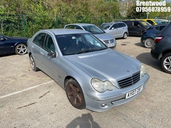 Location: Brentwood - 2007 MERCEDES C180 KOMP. AVANTGARDE SE 4 Door Saloon REG: AY07ZBT, Keys: No, MOT Expiry date: 12/03/2026, 1796 Petrol, 5 Speed Auto Petrol, Former Keepers: 2