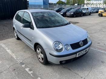 Location: Brentwood - 2004 VOLKSWAGEN POLO SPORT 5 Door Hatchback REG: VE53MWJ, Keys: No, MOT Expiry date: 15/04/2026, 1390 Petrol, 5 Speed Manual Petrol, Former Keepers: 8