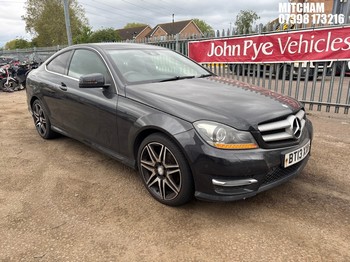 Location: MITCHAM - 2013 MERCEDES-BENZ C250 AMG SPORT + BLUEEF-C Coupe REG: BT13XXW, 1796cc Petrol, 7 Speed Auto Petrol, Former Keepers: 1, Keys: No, MOT: Expiry date24/07/2026