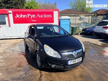 Location: Hull - 2010 VAUXHALL CORSA ENERGY 3 Door Hatchback REG: FV10ASO, Keys: No, MOT Expiry date: 29/07/2026, 1229 Petrol, 5 Speed Manual Petrol, Former Keepers: 6