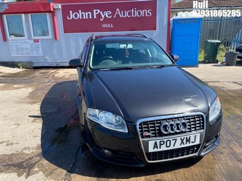 Location: Hull - 2007 AUDI A4 AVANT S LINE TDI 140 Estate REG: AP07XMJ, Keys: No, MOT Expiry date: 06/02/2025, 1968 Diesel, 6 Speed Manual Diesel, Former Keepers: 5