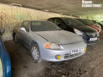 Location: Hayes - 1996 HONDA CRX Sports REG: P946CCT, Keys: No, MOT Expiry date: 29/01/2026, 1600 Petrol, AUTOMATIC, Former Keepers: 5