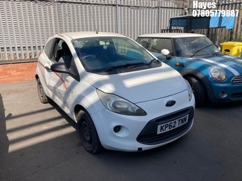 Location: Hayes - 2012 FORD KA STUDIO 3 Door Hatchback REG: KP62TNN, Keys: No, MOT Expiry date: 29/12/2026, 1242 Petrol, 5 Speed Manual Petrol, Former Keepers: 5