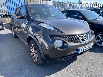 Location: Belvedere - 2012 NISSAN JUKE ACENTA PREMIUM 5 Door Hatchback REG: LV12AVJ, Keys: No, MOT Expiry date: 18/02/2026, 1598 Petrol, 5 Speed Manual Petrol, Former Keepers: 3