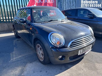 Location: Belvedere - 2010 MINI FIRST 3 Door Hatchback REG: LD10EVG, Keys: No, MOT Expiry date: 29/10/2026, 1397 Petrol, 6 Speed Manual Petrol, Former Keepers: 6