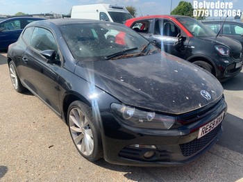 Location: Belvedere - 2009 VOLKSWAGEN SCIROCCO GT Coupe REG: RE59RXN, Keys: No, MOT Expiry date: 29.08.2025, 1984 Petrol, 6 Speed Manual Petrol, Former Keepers: 3