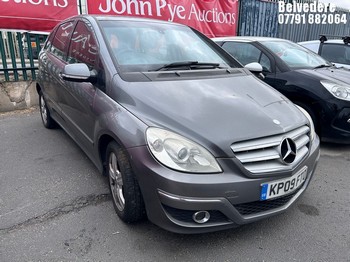 Location: Belvedere - 2009 MERCEDES B150 SE CVT MPV REG: KP09FTO, Keys: No, MOT Expiry date: 16/11/2025, 1498 Petrol, Variable Speed Auto Petrol, Former Keepers: 7