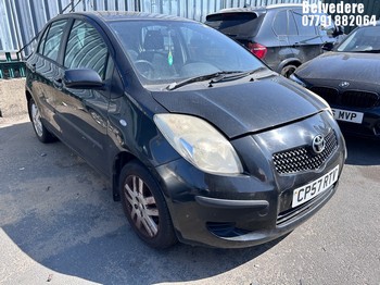 Location: Belvedere - 2008 TOYOTA YARIS TR 5 Door Hatchback REG: CP57RTV, Keys: No, MOT Expiry date: 31/01/2026, 1296 Petrol, 5 Speed Manual Petrol, Former Keepers: 3