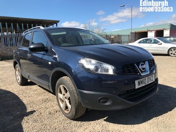 Location: Edinburgh - 2010 NISSAN QASHQAI VISIA + 2 DCI 5 Door Hatchback REG: WM10DVZ, Keys: No, MOT Expiry date: 26/05/2026, 1461 Diesel, 6 Speed Manual Diesel, Former Keepers: 3