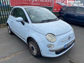 NOTE: ATF Registered Buyers ONLY - Location: Belvedere - 2010 FIAT 500 LOUNGE 3 Door Hatchback REG: BG10FGC, Keys: No, 1242 Petrol, 5 Speed Manual Petrol, Former Keepers: 7