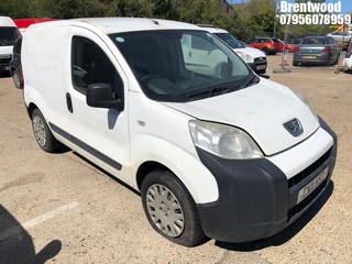 Location: Brentwood - 2011 PEUGEOT BIPPER PROFESSIONAL HDI Panel Van REG: CK11HSZ, Keys: No, MOT Expiry date: 05/02/2027, 1399 Diesel, 5 Speed Manual Diesel, Former Keepers: 3