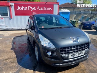 Location: Hull - 2012 PEUGEOT 3008 ACTIVE HDI 5 Door Hatchback REG: ND12HNY, Keys: No, MOT Expiry date: 28/01/2026, 1560 Diesel, 6 Speed Manual Diesel, Former Keepers: 4