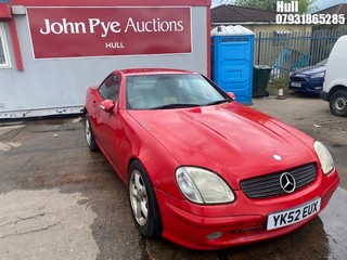 Location: Hull - 2002 MERCEDES SLK 200 KOMPRESSOR Convertible REG: YK52EUX, Keys: No, MOT Expiry date: 22/04/2026, 1998 Petrol, 6 Speed Manual Petrol, Former Keepers: 12