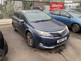 Location: Hayes - 2012 TOYOTA AVENSIS TR D-4D Estate REG: BD12YBC, Keys: No, MOT Expiry date: 26/07/2025, 1995 Diesel, 6 Speed Manual Diesel, Former Keepers: 2