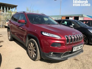 Location: Edinburgh - 2014 JEEP CHEROKEE LIMITED M-JET 4X Estate REG: PJ64XWW, Keys: No, MOT Expiry date: 02/12/2025, 1956 Diesel, 9 Speed Auto Diesel, Former Keepers: 3