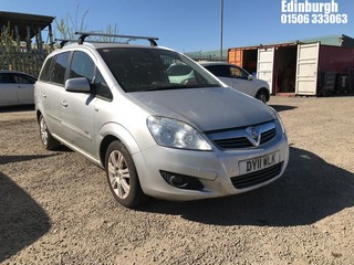 Location: Edinburgh - 2011 VAUXHALL ZAFIRA DESIGN MPV REG: DY11WLK, Keys: No, MOT Expiry date: 04/03/2026, 1796 Petrol, 5 Speed Manual Petrol, Former Keepers: 7