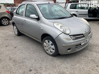 Location: Nottingham - 2006 NISSAN MICRA SE 5 Door Hatchback REG: FE06CBO, Keys: No, MOT Expiry date: 10/04/2024, 1240 Petrol, 5 Speed Manual Petrol, Former Keepers: 8