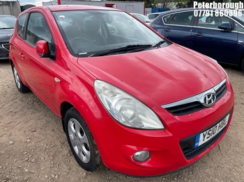 Location: Peterborough - 2010 HYUNDAI I20 EDITION 3 Door Hatchback REG: YS10HBL, Keys: No, MOT Expiry date: 07/03/2026, 1248 Petrol, 5 Speed Manual Petrol, Former Keepers: 3