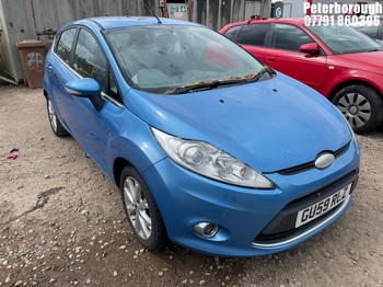 Location: Peterborough - 2009 FORD FIESTA ZETEC 82 5 Door Hatchback REG: GU59RLZ, Keys: No, MOT Expiry date: 08/11/2025, 1242 Petrol, 5 Speed Manual Petrol, Former Keepers: 5