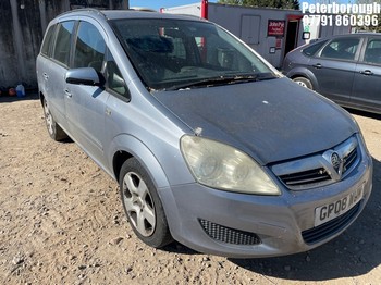 Location: Peterborough - 2008 VAUXHALL ZAFIRA EXCLUSIV MPV REG: GP08WUM, Keys: No, MOT Expiry date: 21/02/2026, 1598 Petrol, 5 Speed Manual Petrol, Former Keepers: 4