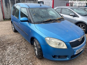 Location: Peterborough - 2007 SKODA ROOMSTER 2 TDI 105 5 Door Hatchback REG: AD07KZG, Keys: No, MOT Expiry date: 30/12/2026, 1896 Diesel, 5 Speed Manual Diesel, Former Keepers: 8