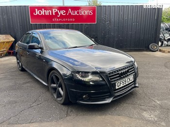 Location: Stapleford - 2009 AUDI A4 S LINE TDI 170 4 Door Saloon REG: GF59CKJ, Keys: Yes, MOT Expiry date: 10/10/2026, 1968 Diesel, 6 Speed Manual Diesel, Former Keepers: 4