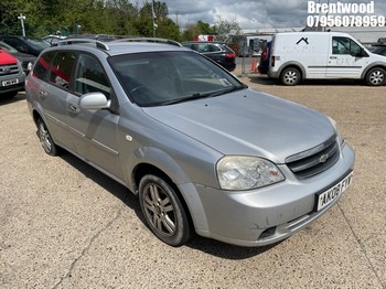 Location: Brentwood - 2008 CHEVROLET LACETTI SX AUTO Estate REG: AK08FYW, Keys: No, MOT Expiry date: 10/09/2026, 1796 Petrol, 4 Speed Auto Petrol, Former Keepers: 12