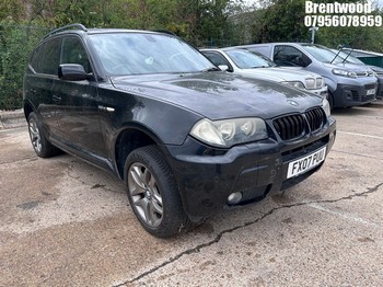 Location: Brentwood - 2007 BMW X3 SPORT Estate REG: FX07PUU, Keys: No, MOT Expiry date: 30/05/2025, 2487 Petrol, AUTO, Former Keepers: 6