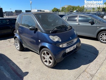 Location: Brentwood - 2007 SMART FORTWO PULSE 61 AUTO Coupe REG: LT07OKA, Keys: No, MOT Expiry date: 19/02/2026, 698 Petrol, 6 Speed Auto Petrol, Former Keepers: 8