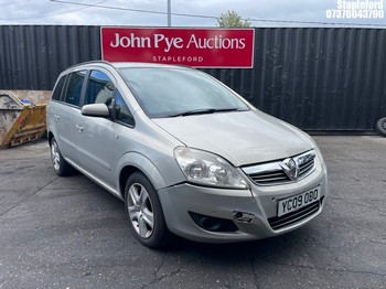 Location: Stapleford - 2009 VAUXHALL ZAFIRA EXCLUSIV CDTI A MPV REG: YC09OBO, Keys: No, MOT Expiry date: 29/07/2026, 1910 Diesel, 6 Speed Auto Diesel, Former Keepers: 8