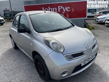 Location: South Wales - 2009 NISSAN MICRA ACENTA 5 Door Hatchback REG: EF09DXS, Keys: No, MOT Expiry date: 14-05-2026, 1240 Petrol, 5 Speed Manual Petrol, Former Keepers: 6