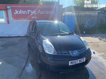 Location: Hull - 2007 NISSAN NOTE S MPV REG: NG07WZZ, Keys: No, MOT Expiry date: 15/10/2025, 1386 Petrol, 5 Speed Manual Petrol, Former Keepers: 10