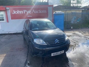 Location: Hull - 2010 CITROEN C3 FIRST 5 Door Hatchback REG: VA59UEY, Keys: No, MOT Expiry date: 22/07/2026, 1124 Petrol, 5 Speed Manual Petrol, Former Keepers: 8