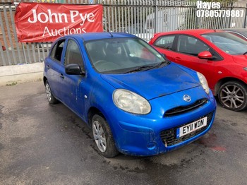 Location: Hayes - 2011 NISSAN MICRA VISIA 5 Door Hatchback REG: EY11WDN, Keys: No, MOT Expiry date: 28/03/2020, 1198 Petrol, 5 Speed Manual Petrol, Former Keepers: 3