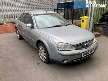 Location: Hayes - 2003 FORD MONDEO ZETEC 5 Door Hatchback REG: WV03KHY, Keys: No, MOT Expiry date: 02/04/2026, 1999 Petrol, 5 Speed Manual Petrol, Former Keepers: 3