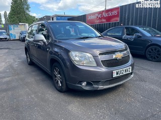 Location: Stapleford - 2012 CHEVROLET ORLANDO LT MPV REG: WU12NVZ, Keys: Yes, MOT Expiry date: 24/03/2027, 1796 Petrol, 5 Speed Manual Petrol, Former Keepers: 2