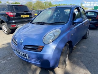 Location: Manchester - 2004 NISSAN MICRA SE 5 Door Hatchback REG: vo04lwa, 1240cc Petrol, 5 Speed Manual Petrol, Former Keepers: 9, Keys: No, MOT Expiry date: 18/07/2024