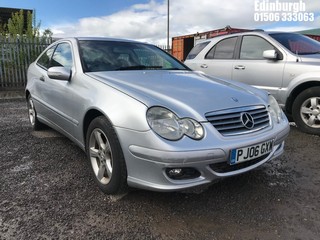 Location: Edinburgh - 2006 MERCEDES C160 SE Coupe REG: PJ06GXW, Keys: No, MOT Expiry date: 25/09/2026, 1796 Petrol, 6 Speed Manual Petrol, Former Keepers: 5