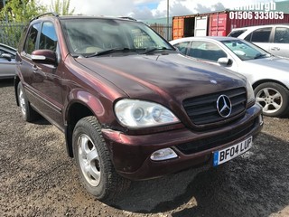 Location: Edinburgh - 2004 MERCEDES ML270 CDI AUTO Estate REG: BF04LUP, Keys: No, MOT Expiry date: 01/02/2026, 2688 Diesel, 5 Speed Auto Diesel, Former Keepers: 4