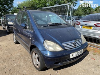 Location: Mitcham - 2001 MERCEDES A160 AVANTGARDE 5 Door Hatchback REG: KJ51SSU, Keys: No, MOT Expiry date: 20/09/2026, 1598 Petrol, 5 Speed Manual Petrol, Former Keepers: 3