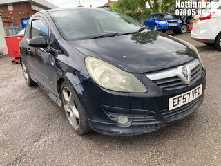 Location: Nottingham - 2007 VAUXHALL CORSA SRI 3 Door Hatchback REG: EF57VFO, Keys: No, MOT Expiry date: 29/09/2026, 1598 Petrol, 6 Speed Manual Petrol, Former Keepers: 15