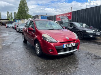 Location: Stapleford - 2009 RENAULT CLIO DYNAMIQUE 16V Estate REG: PE59AJV, Keys: Yes, MOT Expiry date: 29/11/2026, 1149 Petrol, 5 Speed Manual Petrol, Former Keepers: 5